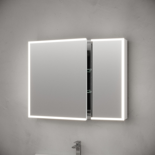 Зеркало-шкаф Sancos Evoke SC8090 90х14х70 настенный цвет серый - фото 4